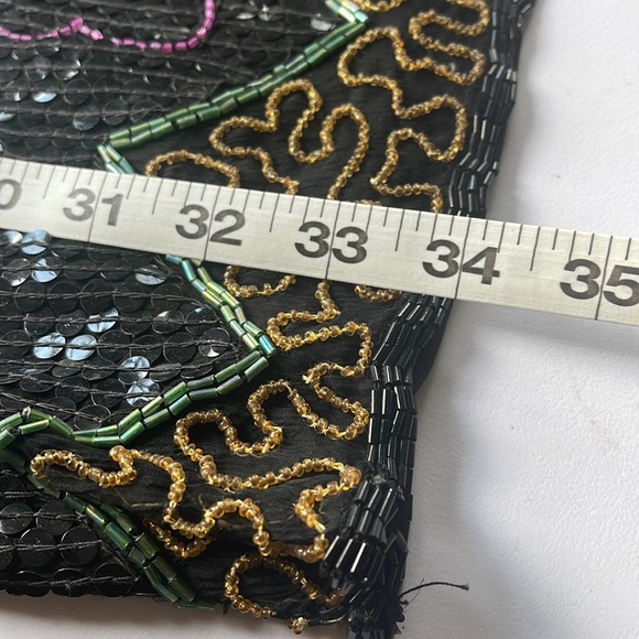 VINTAGE RARE SWEE LO 80s Christmas NYE 100% Silk Beaded Sequined Party Dress - Picture 14 of 16